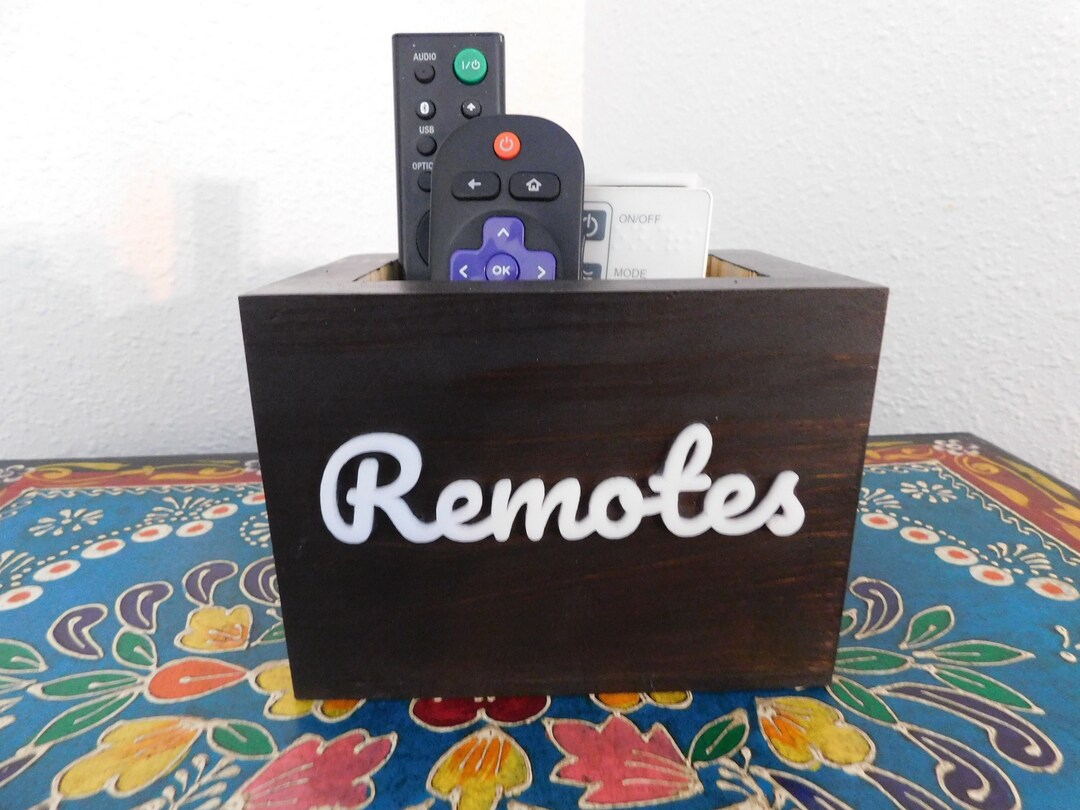 Remote Control Holder, Hand Crafted Remote Caddy, Desk Organizer ...