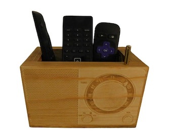 Remote Control Holder / farmhouse decor a great housewarming gift or a with a Old Radio Theme