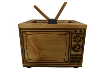 Remote Control Holder / farmhouse decor a great housewarming gift or a gift for dad  with a  Retro TV Theme