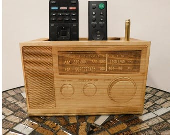 Remote Control Holder, Hand Crafted Remote Caddy, Desk Organizer , Custom Remote Caddy, Customized Remote Control Organizer