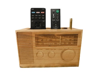 Remote Control Holder / farmhouse decor a great housewarming gift or a gift for dad With AM/FM Radio Theme