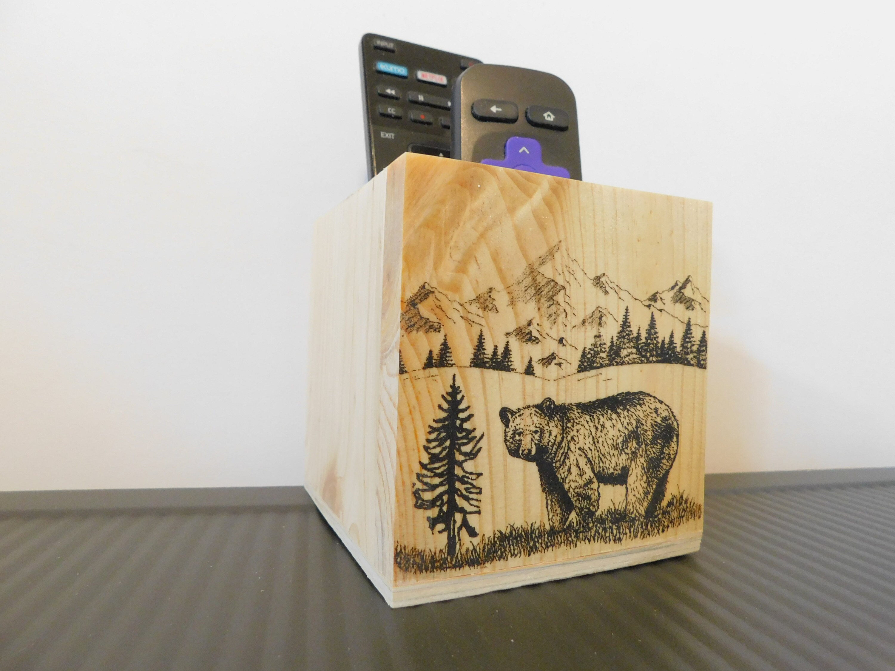 Remote Control Holder / Black Bear Décor a Great Housewarming Gift Pen ...