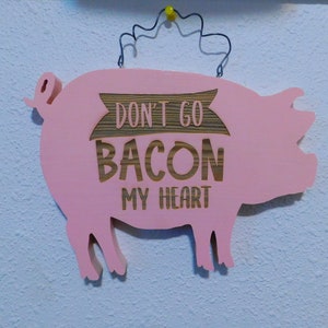 Pig Wall Plaque Wooden Wall Hanging Farmhouse Decor image 1
