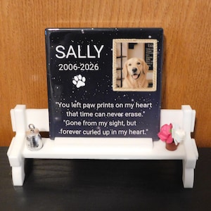 Personalized pet Memorial Bench Custom pet Memorial Gift Keepsake, Rainbow Bridge Tribute, Personalized Photo Memorial