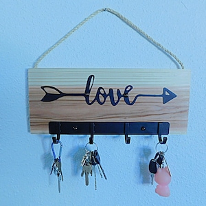Keychain holder Key Racks with Hooks Holder | Entryway Wooden Key Chain Hanger Wall Key Holder home decor wall decor