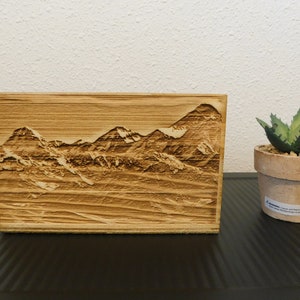 Remote Control Holder / farmhouse decor a great housewarming gift or a gift for dad with a Mountain background scenery image 3