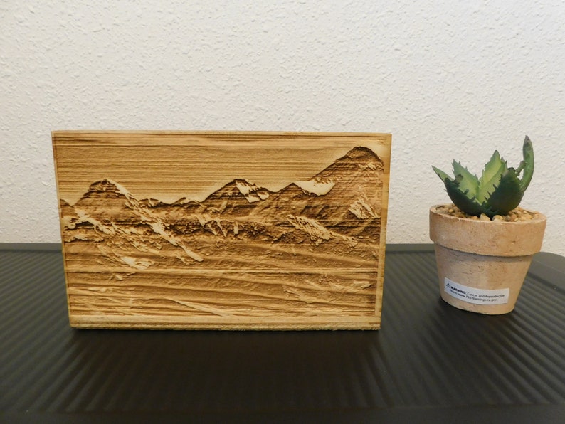 Remote Control Holder / farmhouse decor a great housewarming gift or a gift for dad with a Mountain background scenery image 3