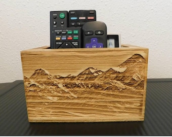 Remote Control Holder, Hand Crafted Remote Caddy, Desk Organizer , Custom Remote Caddy, Customized Remote Control Organizer