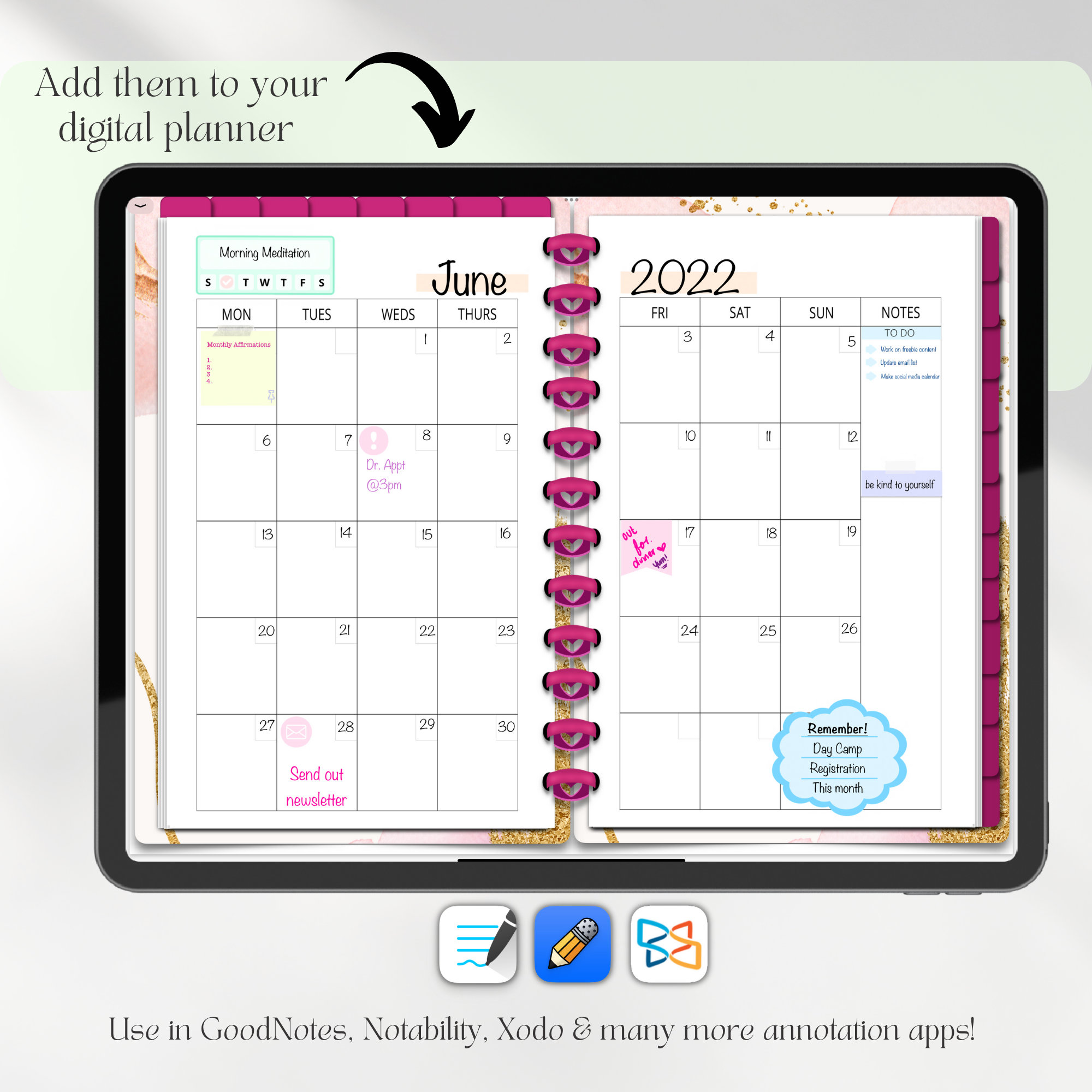 Digital Stickers - Pastel Rainbow Pack With Habit Tracker, Goodnotes ...