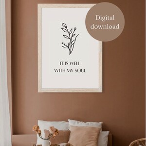It Is Well With My Soul | Wall Art | Digital Download | Christian Poster | Aesthetic Christian | Printable Wall Art