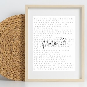 Psalm 23 | Wall Art | Digital Download | Christian Poster | Aesthetic Christian | Printable Wall Art