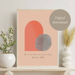 He is Risen | Wall Art | Digital Download | Christian Poster | Aesthetic Christian | Easter | Resurrection |Printable Wall Art