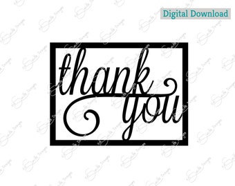 Framed Thank You Card Cut File, A2/A7 Sizes (Digital Download)