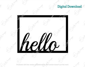 HELLO card/ Digital Cut File/ laser cut / Cricut/ Silhouette/ vector graphic/ cutting machine/ instant download/ greeting card/ just say hi