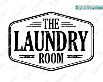 Laundry Room Sign, Farmhouse Style Vector Cut File (Digital Download)
