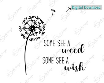 Dandelion Weed or Wish Cut File – svg, png, dxf, eps (Digital Download)