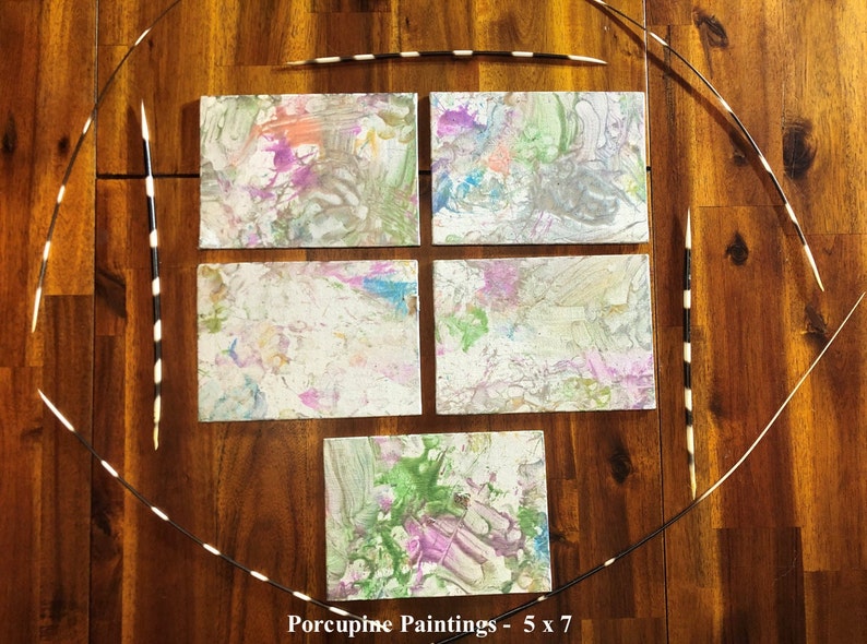 Animal Art Paintings  Porcupine & Skunk Paw Prints image 10