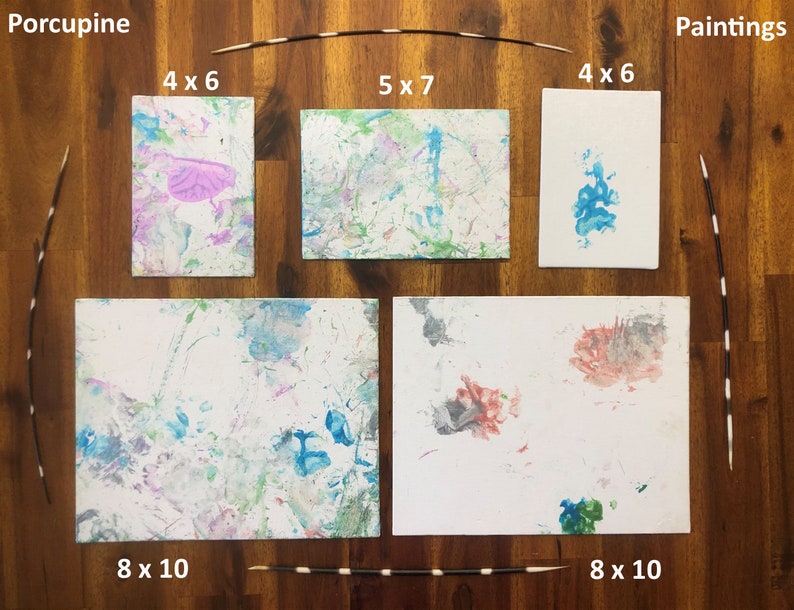 Animal Art Paintings  Porcupine & Skunk Paw Prints image 2