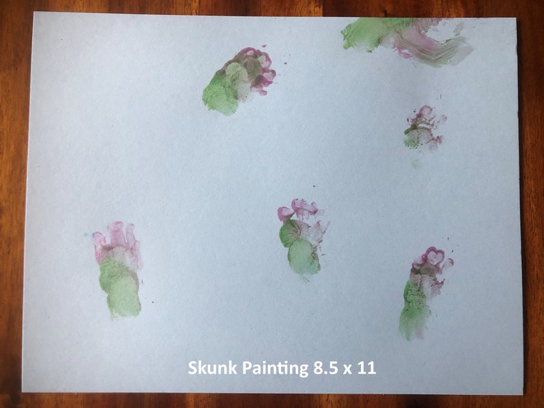 Animal Art Paintings  Porcupine & Skunk Paw Prints image 7