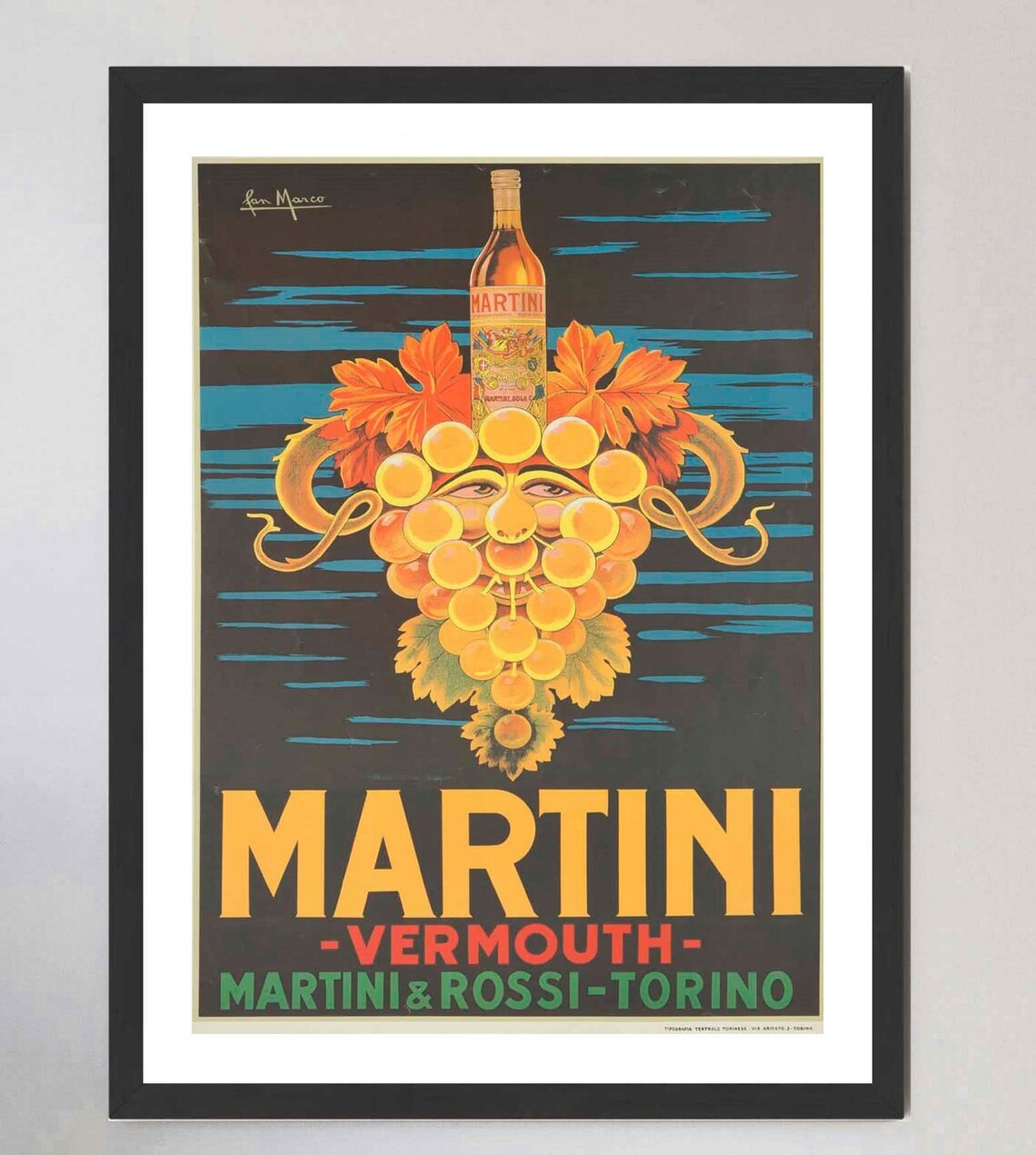 Martini Vermouth Original Vintage Poster Etsy