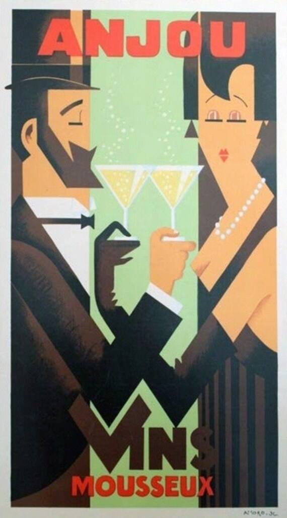 Пару постеров старой рекламы алкоголя. Анжуйские вина