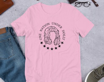One Nation Under Dolly Black Print Short-Sleeve Unisex T-Shirt
