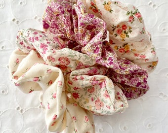 Scrunchy Gift Set Romantic Floral Handmade Gift Set for Her Aesthetic Accessory with Free Gift Wrap Scrunchy XL Soft Girl Coquette Prairie