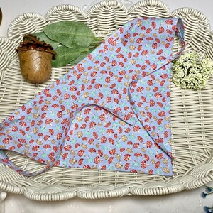 Cute Mushroom HairKerchief  Cottagecore Mushroom Accessory Cotton Fabric Scarf Red Toadstools Head Scarf Triangle Mushroom Bandana Gift