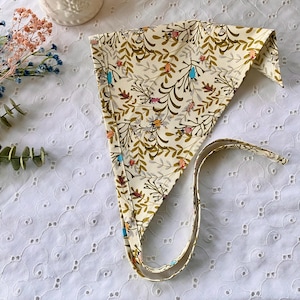 Bandana Insect Cream Kerchief Entomology Cotton Bandanas Botanical Bug Print Scarf Ladybug Headband Accessory Beetle Hair