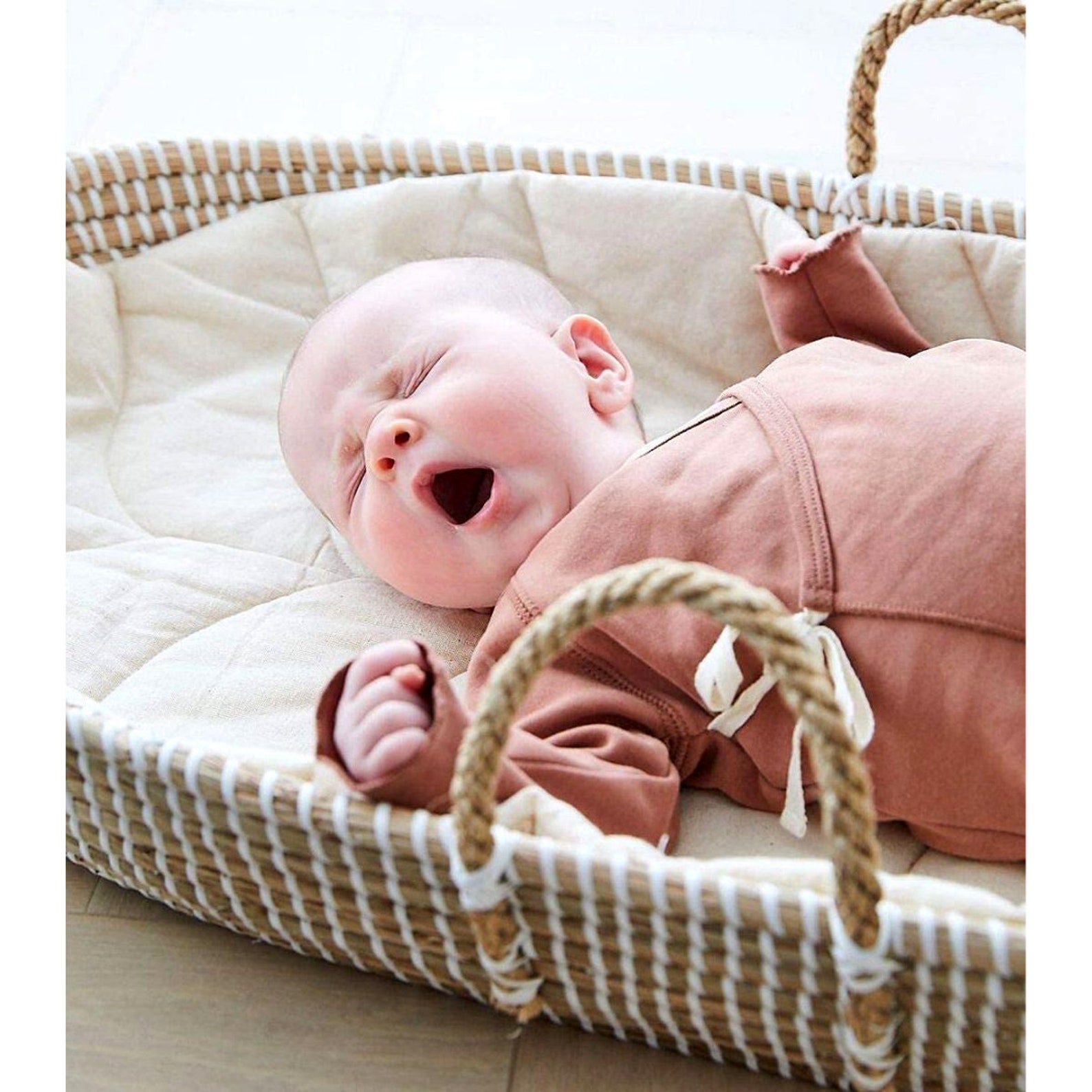 Baby Changing Basket Organic Seagrass Moses Basket Luxury Etsy