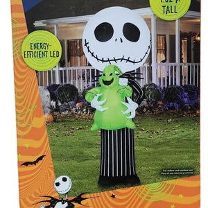 Disney Jack Skellington & Oogie Bogie Airblown 5ft Tall Inflatable Lights Up