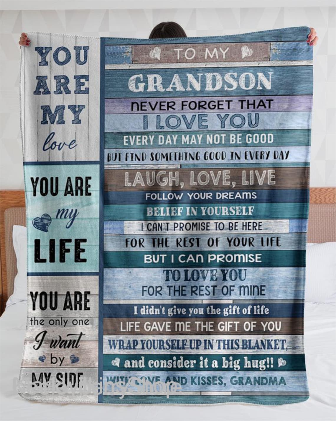 Personalized Blanket Grandson Birthday Blanket To My Etsy