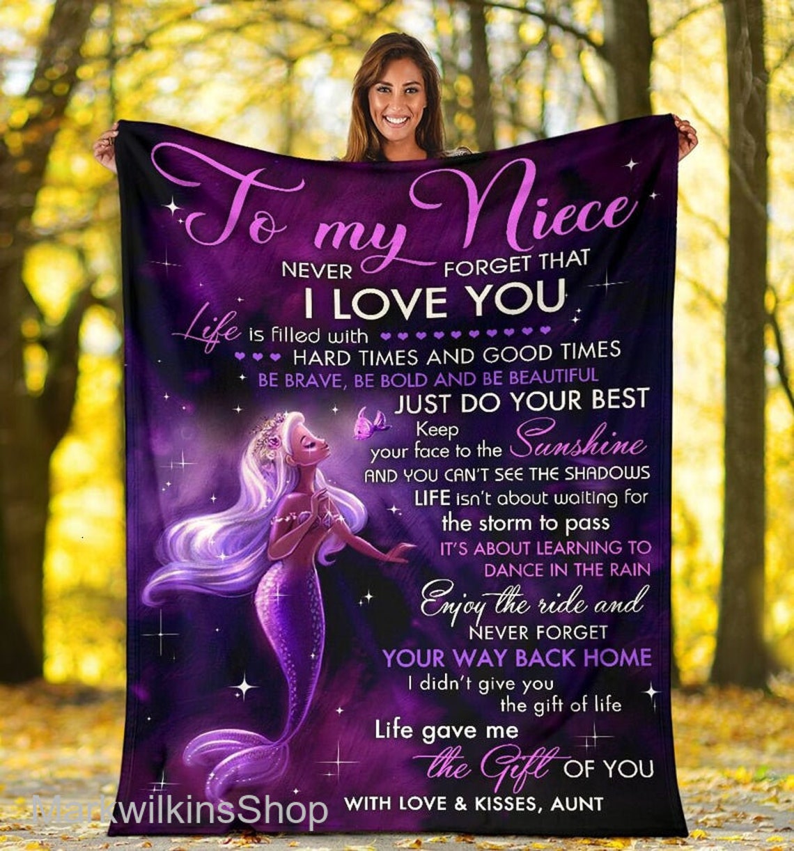 Personalized To my Niece Blanket Mermaid Blanket Etsy