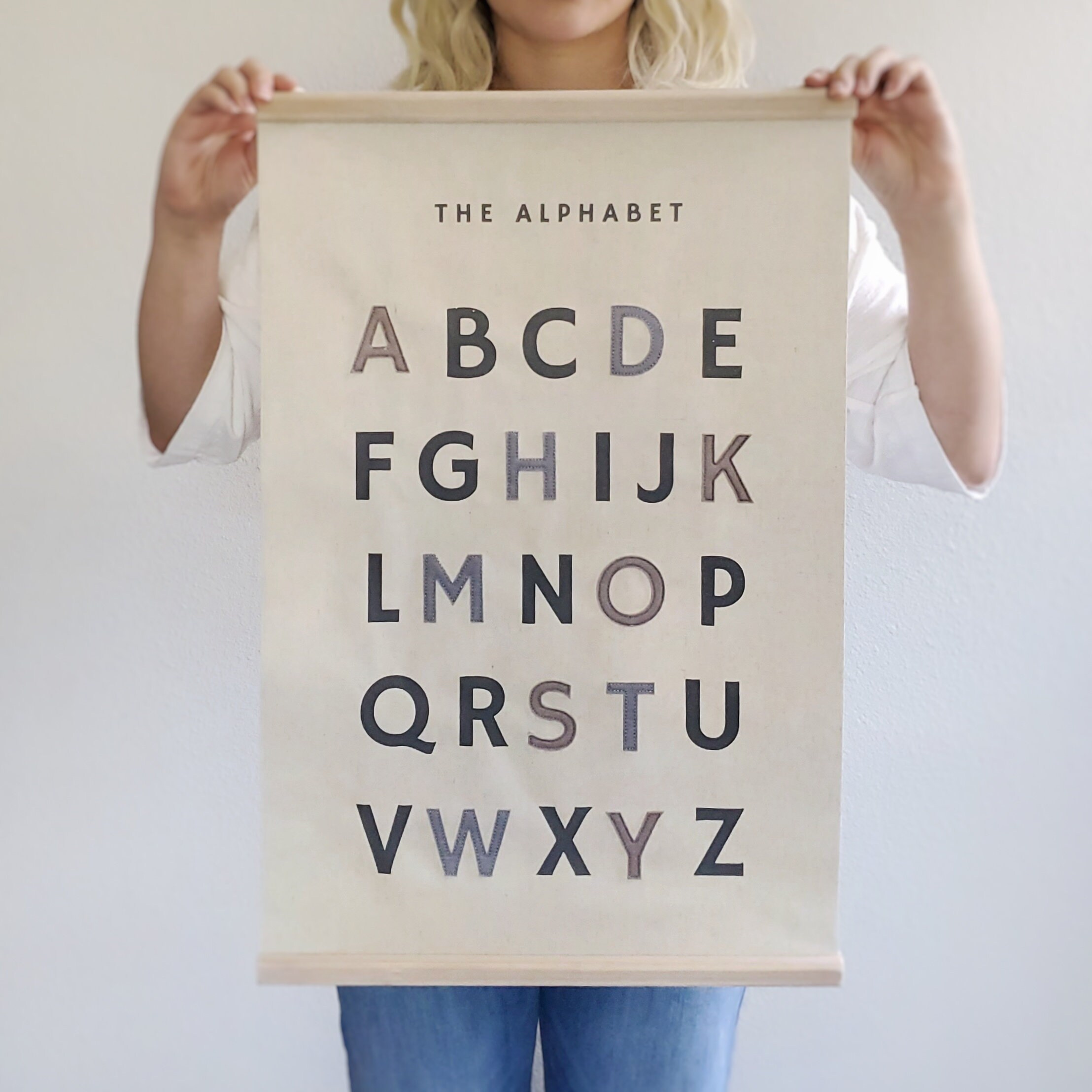 1624 Inch Embroidered Educational Poster With Wood Poster Etsy