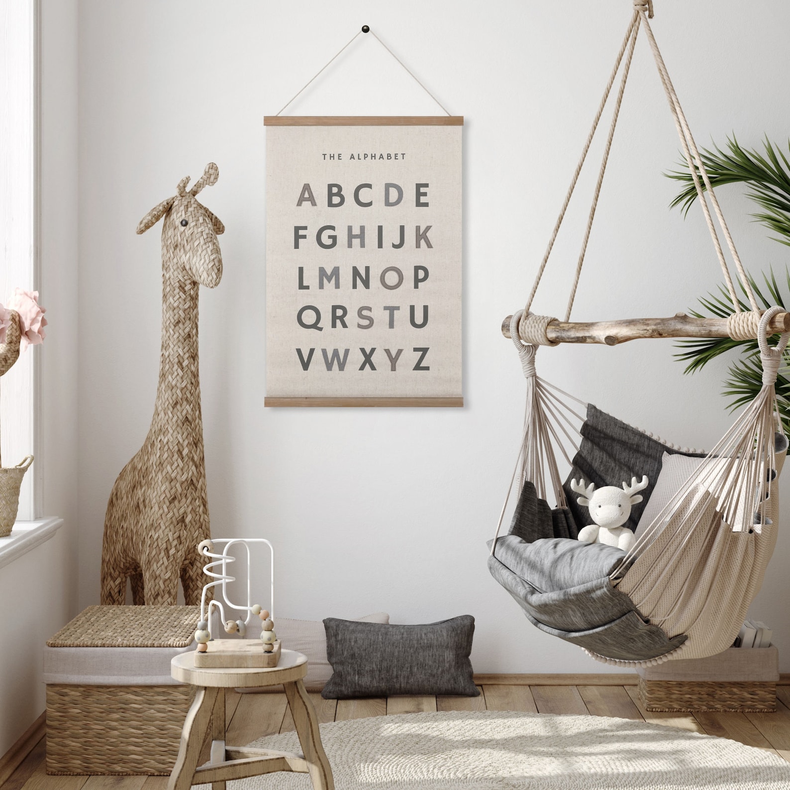 1624 Inch Embroidered Educational Poster With Wood Poster Etsy