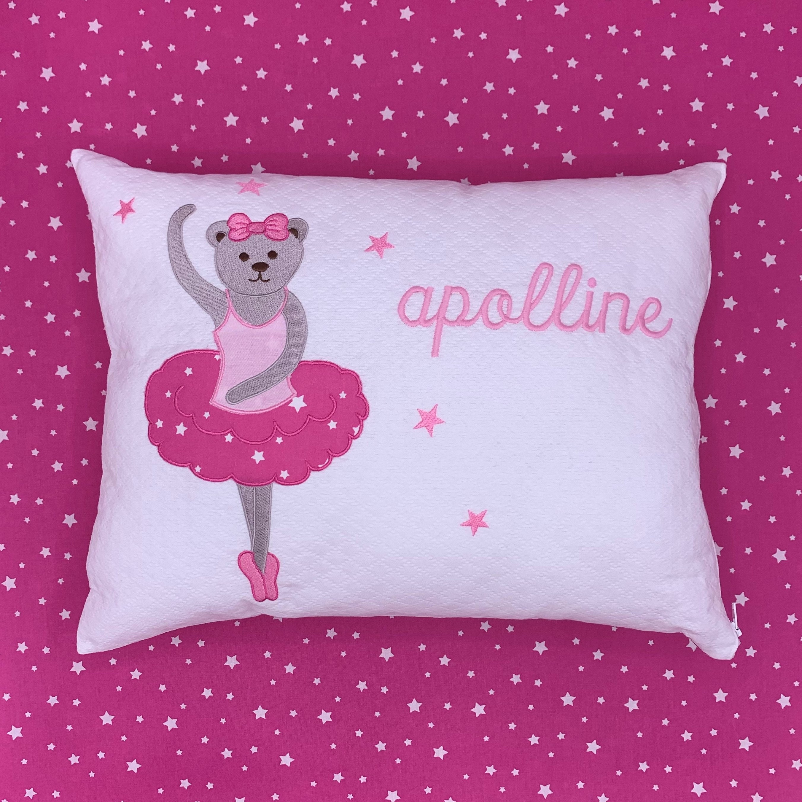 Coussin Brodé Personnalisé - Danseuse