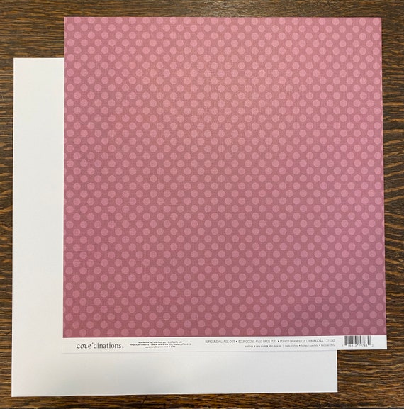 Coredinations Burgundy Large Dot Scrapbook Paper 12x12 Sheet 