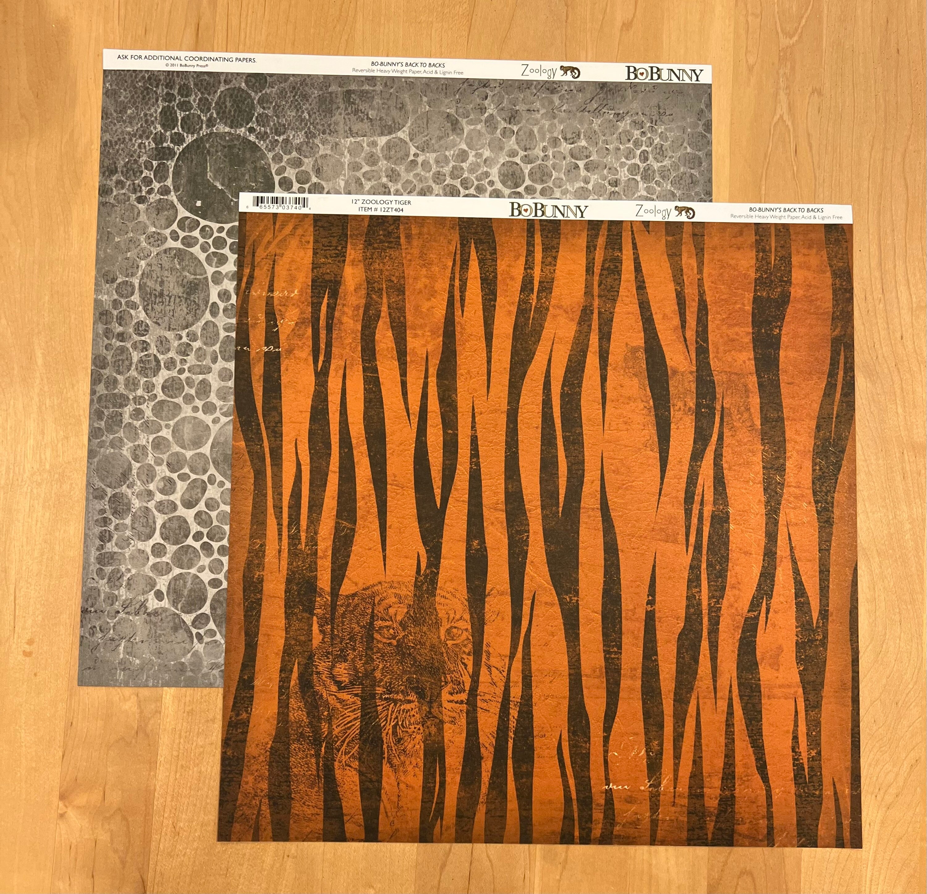 Bobunny Zoology Tiger Scrapbook Paper 12x12 Sheet Etsy