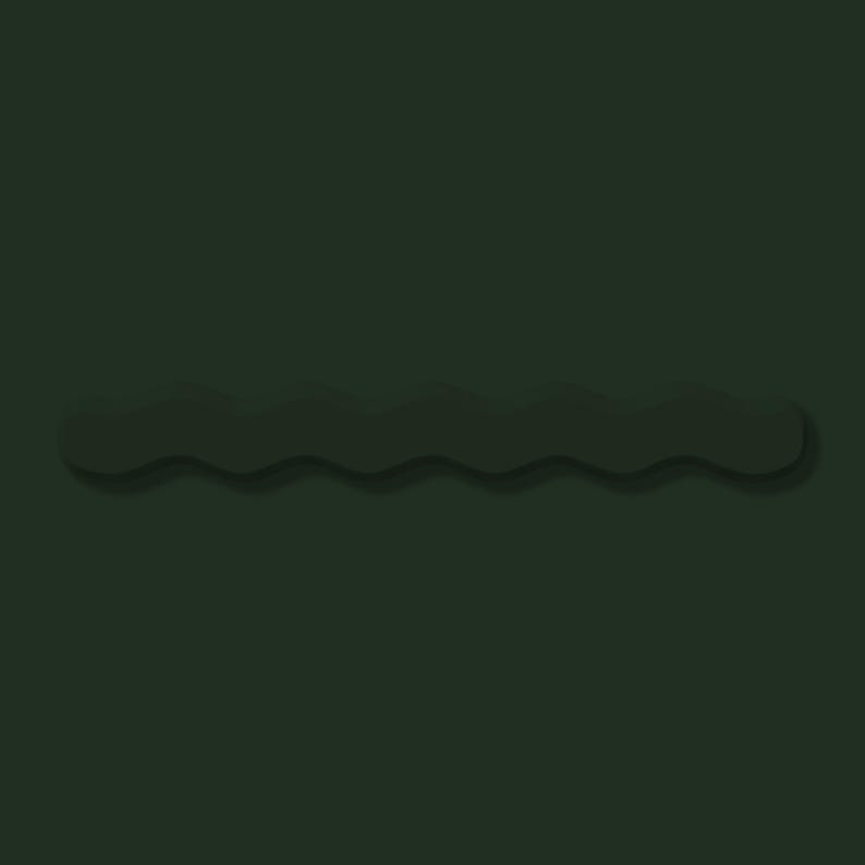 May include: Dark green abstract design with a wavy, layered element. The design has a three-dimensional effect, with shadows adding depth. The background is a solid, darker shade of green, creating a minimalist aesthetic.