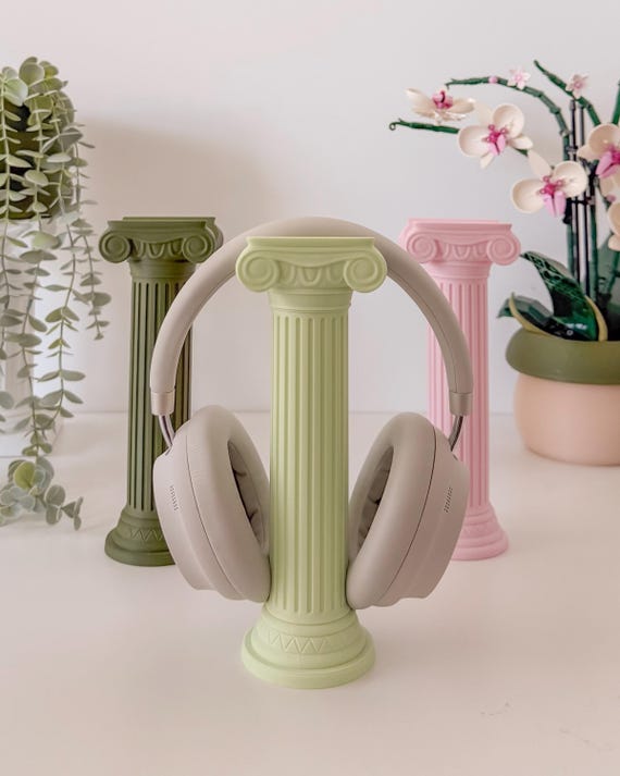 Ionic Column Headphone Stand and Controller Holder – Dark Academia Ancient Greek Desk Decor