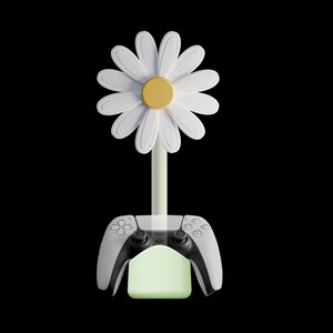 Daisy Headphone Stand: Original Kawaii Cozy Desk Decor, Plant Lover Gift image 9
