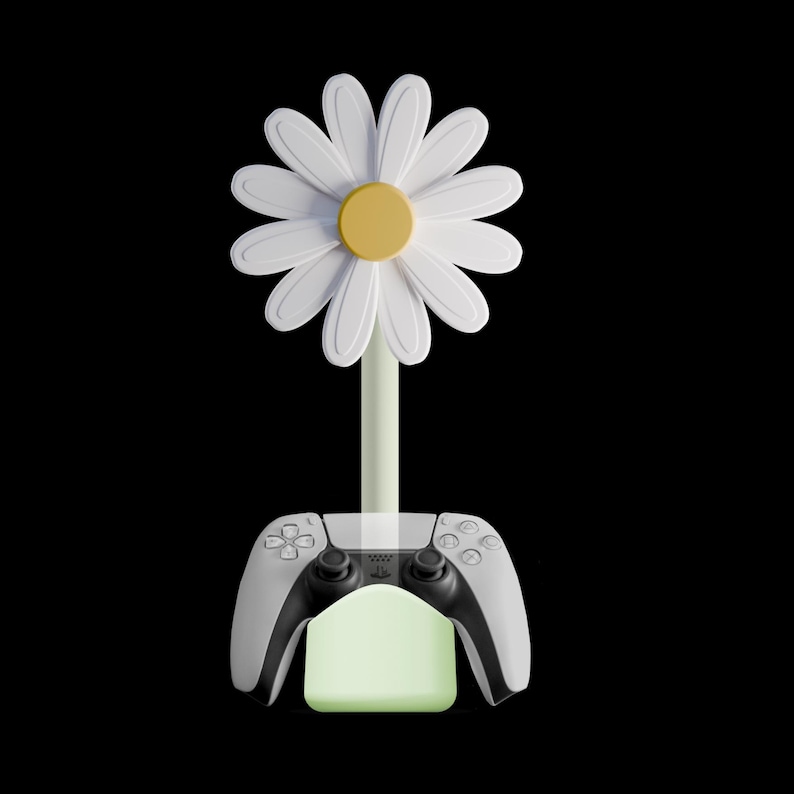 Daisy Headphone Stand: Original Kawaii Cozy Desk Decor, Plant Lover Gift image 9