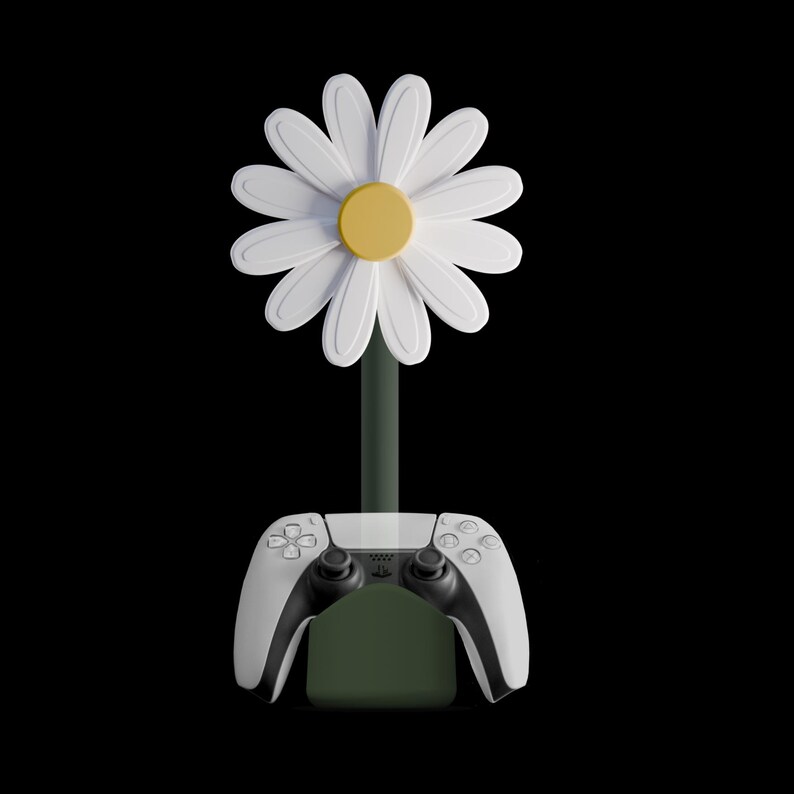Daisy Headphone Stand: Original Kawaii Cozy Desk Decor, Plant Lover Gift image 7