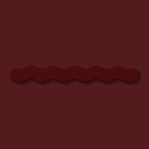 May include: A dark burgundy, wavy-shaped decorative element with a subtle shadow, set against a matching burgundy background. The design is simple and abstract, with a smooth, matte finish.