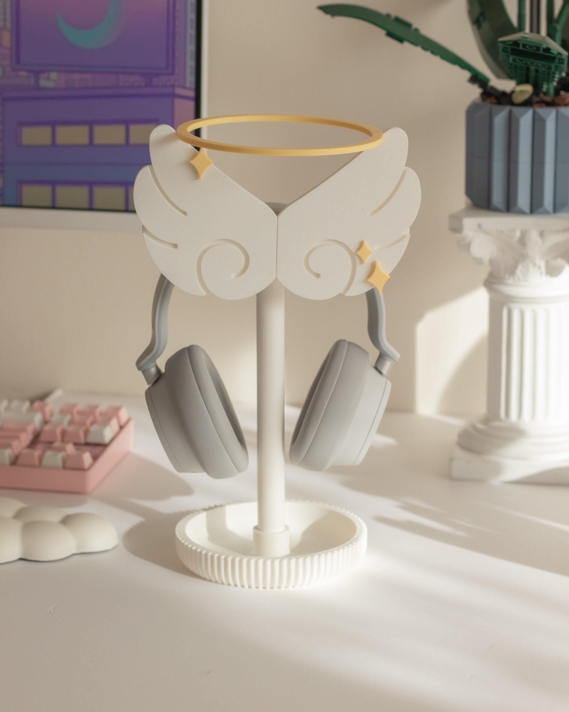 Angel Wings Headphone Stand - Elevate Your Desk Setup with Some Charm