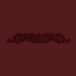 May include: A dark red, decorative scrollwork design. The symmetrical, scrolling pattern features stylized leaves and curves, set against a matching deep red background. Suitable for craft and design projects.