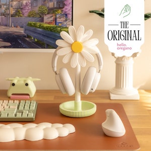 Daisy Headphone Stand: Original Kawaii Cozy Desk Decor, Plant Lover Gift