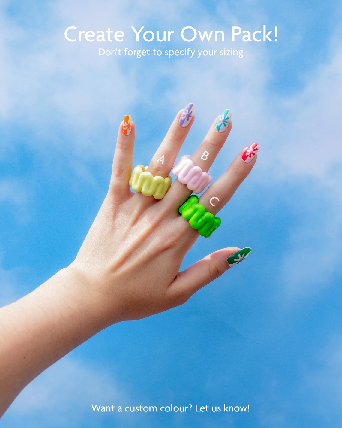 Handmade Chunky Rings Fun and Trendy Polymer Clay Rings Etsy