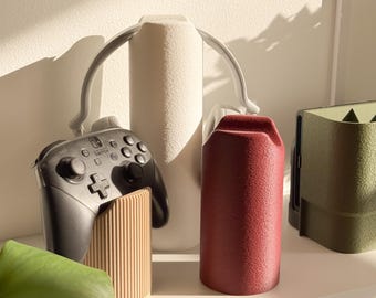Minimalist Controller Holder + Headphone Stand – Designed for Gamers (PS5, Xbox, Nintendo Switch Pro Controllers or Headset Holders )