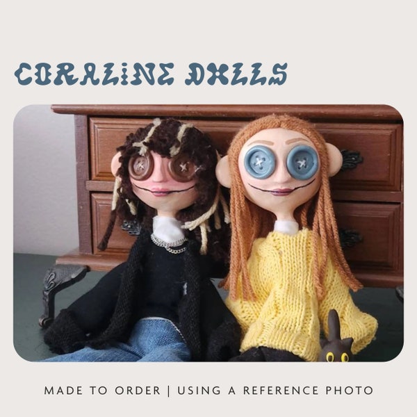 Custom Coraline doll | handmade doll | Gifts for Coraline Fans. Coraline doll